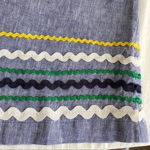 For Cynthia Sleeveless Linen Blend A-Line Dress Rick Rack - Picture 6 of 13